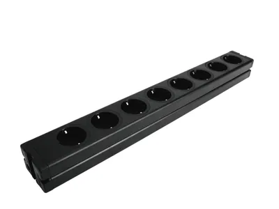 Produktbild von EUROLITE Steckdosenleiste 8-fach ALU sw (30240090)