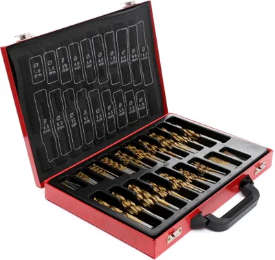 Obrázek produktu pro Sada titanových vrtáků HSS do kovu Kraft&Dele KD991, 170 ks