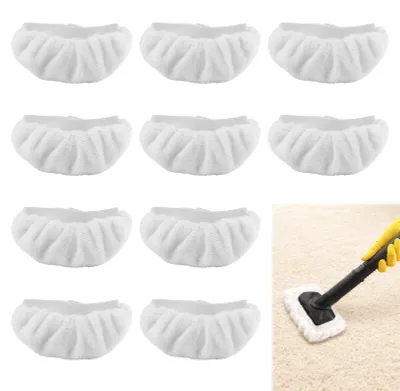 Imagen del producto de Juego de accesorios para limpiador a vapor, que incluye 10 fundas de microfibra de repuesto, de 14 x 7 cm