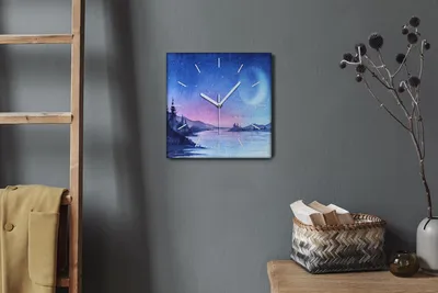 Produktbild von Coloray Hodiny Unikátní 30x30 cm  Tiché hodiny Pro obývací pokoj a kuchyň Nástěnné hodiny Plátno Bílé ručičky hodin - Strom