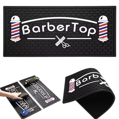 Image de Tapis de barbier et coiffeur antidérapant pour outils et accessoires 45 cm
