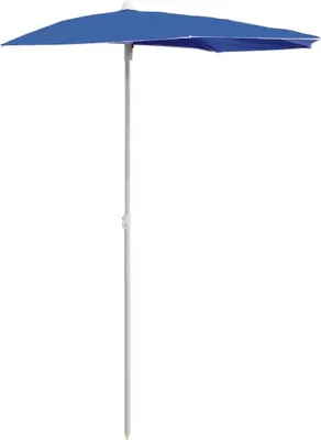 Produktbild von Halb-Sonnenschirm mit Mast 180x90 cm Azurblau
