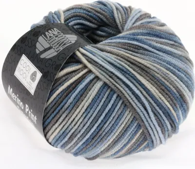 Produktbild von Lana Grossa - Cool Wool Print 0763 hellblau grège graubraun blaugrau