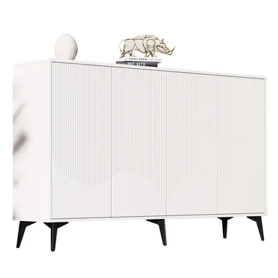 Produktbild von Sideboard Breite 160 cm, Multifunktionales Sideboard,Kommode, Highboard mit verstellbaren Einlegeböden, 4 Türen, Metallbeine