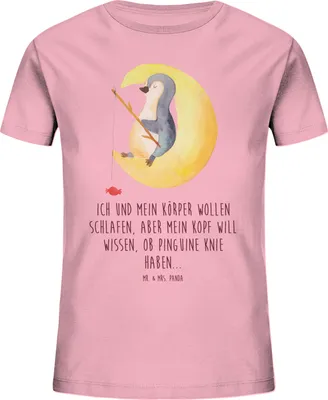 Produktbild von Mr. & Mrs. Panda Kleinkinder T-Shirt Pinguin Mond 12-14 Jahre (152/164) - Baumwolle Pink - Geschenk, Angel, Kinder-T-Shirt, schlafen, Kinder Jungen, Teenager, Süßigkeiten