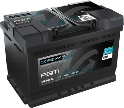 Produktbild von COREXX Starterbatterie "AGM" Für Fahrzeu "AGM A70"