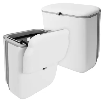 Immagine prodotto di Contenitore per rifiuti da cucina da appendere, capacità 10 litri, con coperchio, ideale per interni