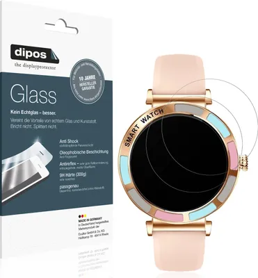Produktbild von 2x Schutzfolie für Braidol Smartwatch 1.27 Zoll matt - Anti-Shock 9H Folie dipos Glass Kunststoffglas