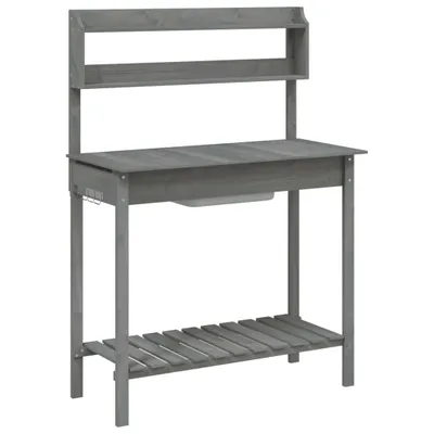 Produktbild von vidaXL Pflanztisch mit Waschbecken 147,5x44x139,5 cm Massivholz Tanne