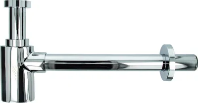 Produktbild von tecuro DESIGN ovaler Flaschensiphon Rohrgeruchsverschluss, Messing verchromt