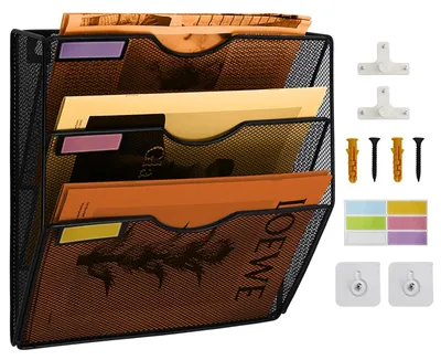Immagine prodotto di Solidchoice - Organizer da parete per documenti con 3 scomparti, in metallo