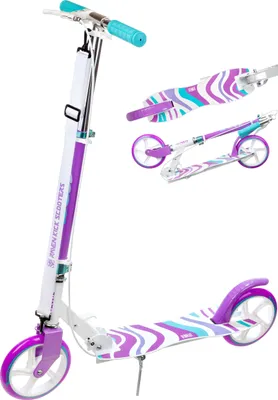 Produktbild von Roller Scooter Cityroller Raven Zea White/Violet 200mm mit Handbremse, Glocke und Getränkehalter