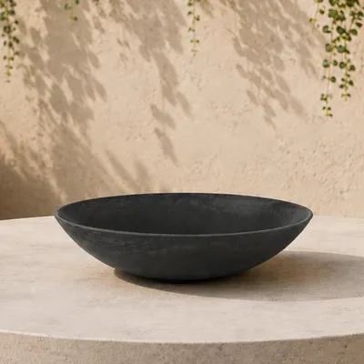 Produktbild von Flache Pflanzschale für draussen Dekoschale rund schwarz 28 cm