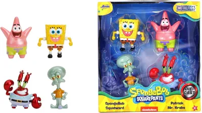 Obrázek produktu pro SpongeBob Jada figurki metalowe 6,5 cm kolekcjonerskie 4 sztuki