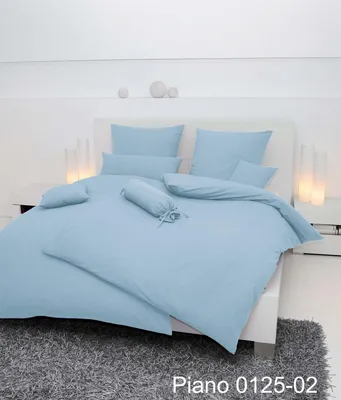Produktbild von Janine Design Seersucker-Bettwäsche-Garnitur 125 PIANO Farbe perlblau Größe 135x200 + 80x80