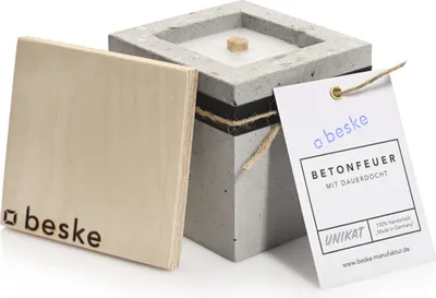 Produktbild von Beske Betonfeuer ‘Pico’, Quadratisch, Grau, Weiß, Holz, 1 Stück(e)