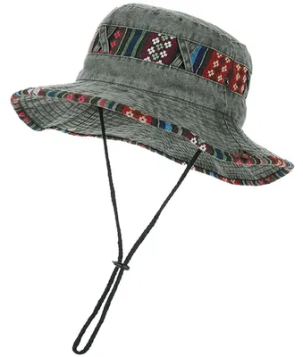 Produktbild von Sonnenhut Herren Baumwolle UV Schutz Faltbar Safari Hut Armeegrün Einheitsgröße