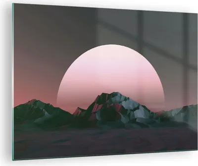 Produktbild von Bilder auf glas - Einteilig - Landschaft Berge Sonne - 70x50cm - Glasbilder - Wandbilder - Bilder - zum Aufhängen bereit - Wanddekoration aus Glas - Glas Bilder - Wandbild auf Glas - GAA70x50-4320