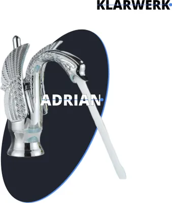 Immagine prodotto di ADRIAN | rubinetto di design per il bagno in acciaio inox in look cigno | miscelatore per lavabo cromato lucido hotel catering | miscelatore per bagno 2 attacchi