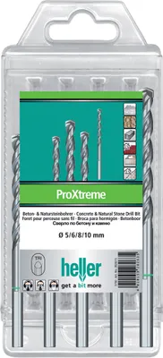 Image de Jeu de forets à béton Heller prise 3 pans 5 pièces diamètre 4,5,6,8,10mm ProXtreme - 28264