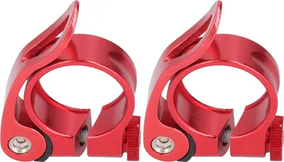 Productafbeelding van 2 stuks/set, zadelpenklem van 31,8 mm met snelsluiting, geschikt voor zadelpennen van 27,2 mm. Kleur: rood