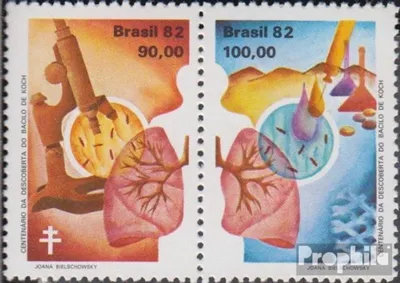 Produktbild von Briefmarken Brasilien 1982 Mi 1879-1880 Paar (kompl.Ausg.) postfrisch Entdeckung Tuberkulose Erreger