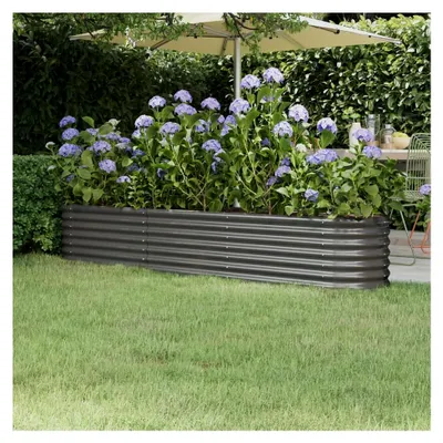 Produktbild von Hochbeet aus Metall für Kräuter, Blumen und Gemüse 224x40x36 cm Grau