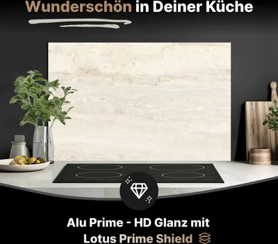 Produktbild von Spritzschutz Küchenrückwand aus Aluminiumverbund Glanz - 3mm - 60x40 cm  - Natürlicher Travertin-Stein