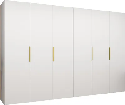Produktbild von MEBLE KRYSPOL, Kleiderschrank, Schrank 300 cmx202x52, Weiß, Gold