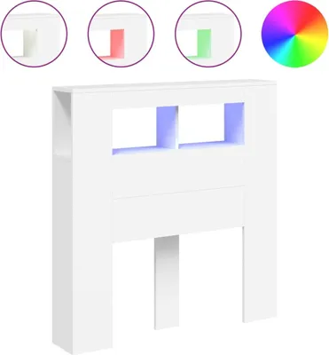 Produktbild von vidaXL LED-Kopfteil Weiß 100x18,5x103,5 cm Holzwerkstoff