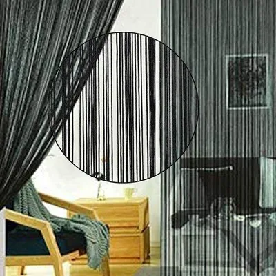 Immagine prodotto di Ibenzoa® Tenda divisoria nera, 90 x 245 cm, 450 fili – Tenda per porte, ideale per decorazione, protezione della privacy e protezione dagli insetti, versatile divisorio per ambienti