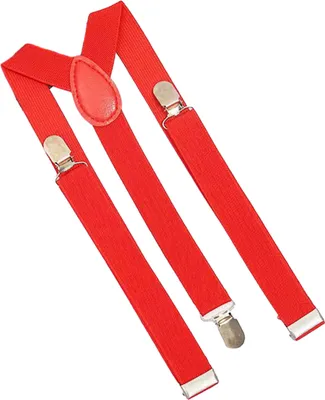 Produktbild von Uni Hosenträger mit elastischem Riemen und Y-Rücken, einfarbig, bruchsicher, für Hochzeitsanzüge, verstellbarer Riemen, Party, Alltagsaccessoire, Rot