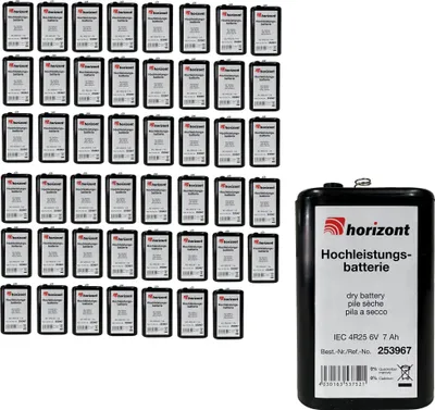 Produktbild von Horizont 48 x Stück Blockbatterie 4R25 Baustellenbatterie 6V 7AH Trockenbatterie Batterie für Absperrung Baustelle Baustellenlampe Absperrlampe