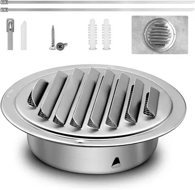 Produktbild von Famanu Ventilationsgitter 150 mm Edelstahl mit Insektenschutzgitter - wetterbeständig