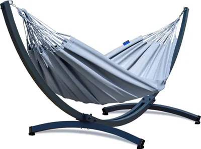 Produktbild von Potenza Outdoor Merida Hängematte mit Tytan Gestell für 2 Personen I Baumwolle Doppelhängematte  220x160, 220kg I Hängemattengestell 350kg, wetterfest