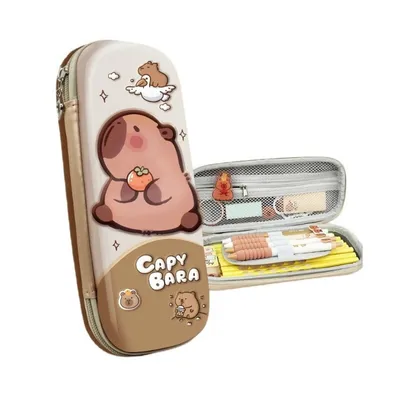 Obrázek produktu pro Velký víceúčelový hnědý penál jednopatrový CAPYBARA PR13