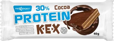 WAFELEK PROTEINOWY Z KREMEM KAKAOWYM W POLEWIE KAKAOWEJ BEZGLUTENOWY 40 g - MAXSPORT