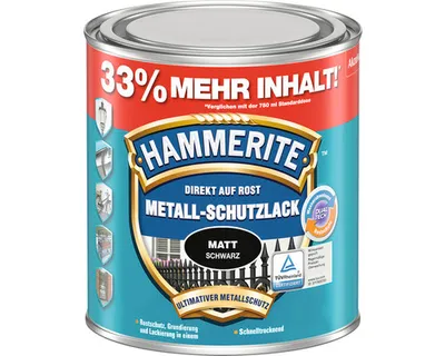 Produktbild von HAMMERITE Metallschutzlack matt schwarz 1 l