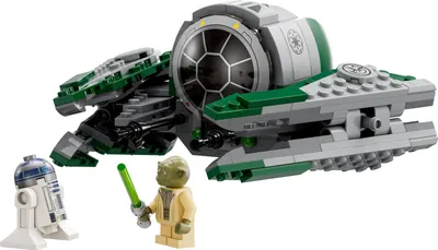 Produktbild von LEGO 75360 Star Wars Yodas Jedi Starfighter Bauspielzeug, Clone Wars Fahrzeug-Set mit Meister Yoda-Minifigur, Lichtschwert und Droide R2-D2-Figur