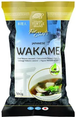 Immagine prodotto di Golden Turtle Brand | Wakame - 100 g - 100% naturale - Alghe essiccate - Cucina giapponese