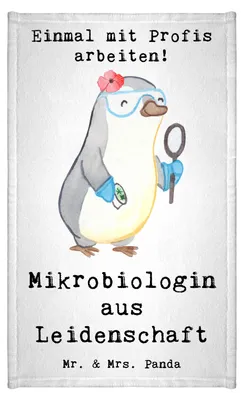 Produktbild von Mr. & Mrs. Panda Handtuch Mikrobiologin Leidenschaft - Weiß - Geschenk, Forschung, Witzig, Gäste-WC, Klein, Gästehandtuch Bunt, Gästetuch, Labor, Frotteetuch, Spruch