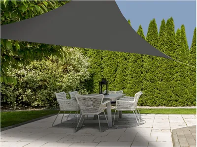 Produktbild von Sonnensegel 3 x 3 m mit UV 50+ Schutz - Dreieck / anthrazit - Sonnenschutz Segel inklusive Befestigungsseilen