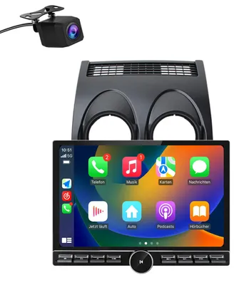 Obrázek produktu pro 13,1" autorádio CarPlay s kamerou pro Nissan Qashqai J10 2006–2013 GPS navigace WIFI 4G BT SWC USB 6+128 GB 8jádrový procesor DAB+ Android Auto