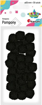 Zdjęcie produktu dla Pompony czarne 25mm 30szt Titanum