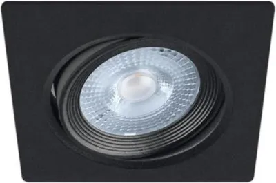 Image de Spot LED Encastrable Orientable 5W Carré Noir SMD - Blanc Chaud 2300K - 3500K