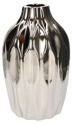 Produktbild von Bellatio Blumen & Pflanzen Vase Junas - silber - Keramik - 15 x 25 cm