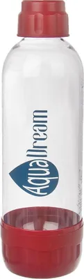 A clear studio shot of a water carbonator bottle.
