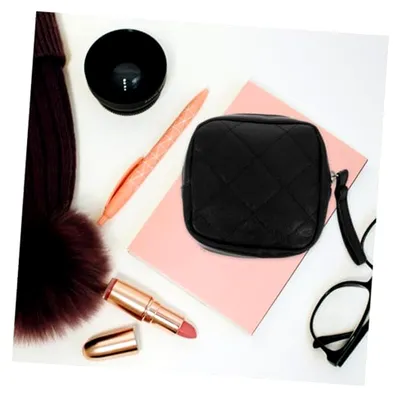 Produktbild von Aufbewahrungstasche für Hygieneartikel für Damen – Tragbarer Kulturbeutel mit Lippenstiftfach und wiederverwendbarem Kosmetikorganizer für Reisen