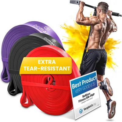 Produktbild von Fitness-Widerstandsbänder-Set - 3 Stück - Für Krafttraining und Ganzkörpertraining