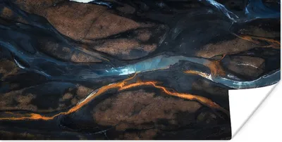Produktbild von MuchoWow® Poster Luftaufnahme des blauen Wassers eines Flusses 150x75 cm - ohne Rahmen